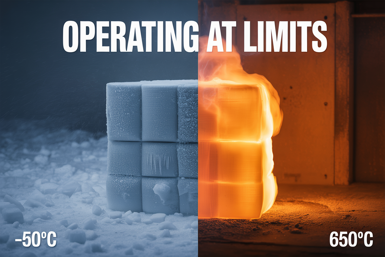 Operating at Limits: Performance of Aerogel at -50°C vs. 650°C.